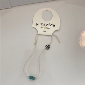 Pura Vida White and Turquoise Anklet